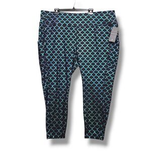 Torrid Active High Rise Leggings Womens 5X Mermaid Waters Side Pockets Wicking